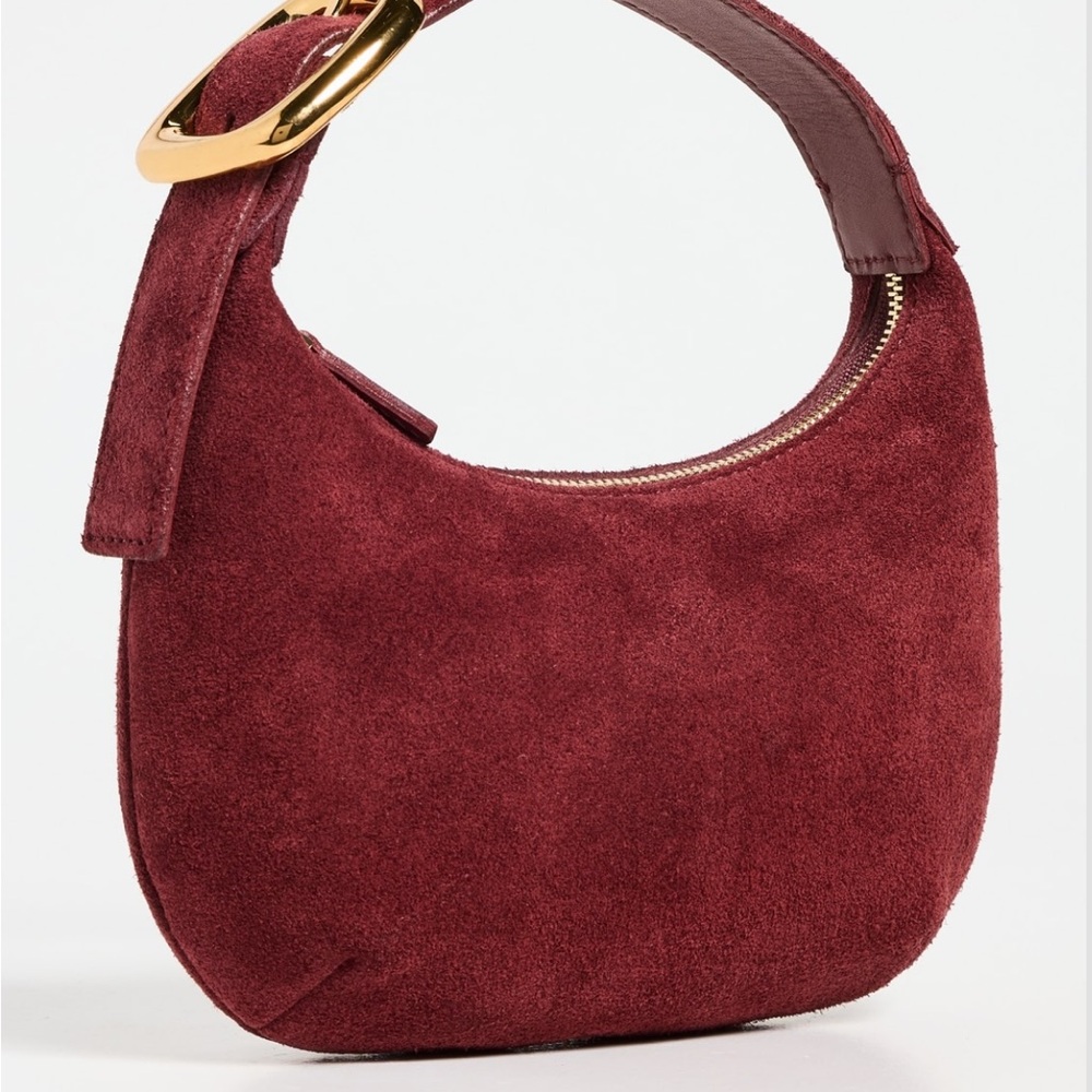 madewell suede micro buckle hobo bag - deep Merlot - Picture 6 of 8